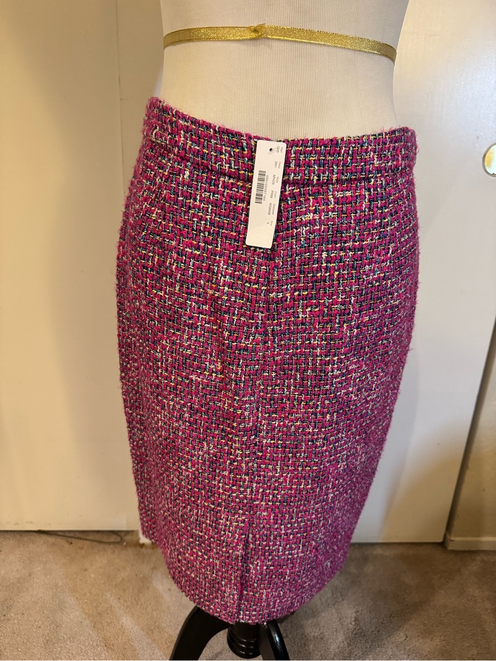 J. Crew Pink Tweed Pencil Skirt